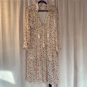 Sacred Hawk Floral Sheer Prairie Dress Sz S